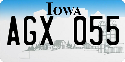 IA license plate AGX055