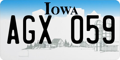 IA license plate AGX059