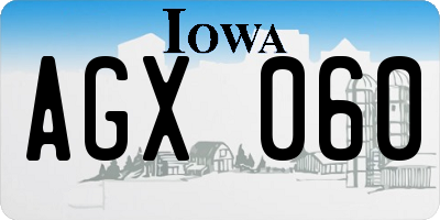 IA license plate AGX060