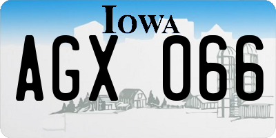 IA license plate AGX066