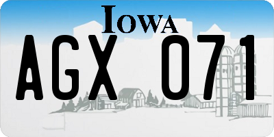 IA license plate AGX071