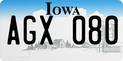 IA license plate AGX080