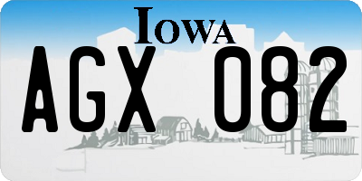 IA license plate AGX082