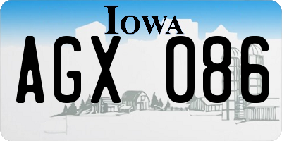 IA license plate AGX086