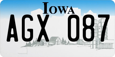 IA license plate AGX087