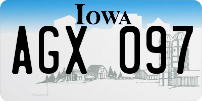 IA license plate AGX097