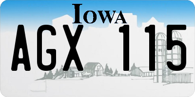 IA license plate AGX115