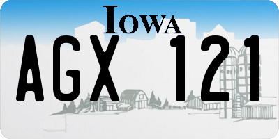IA license plate AGX121