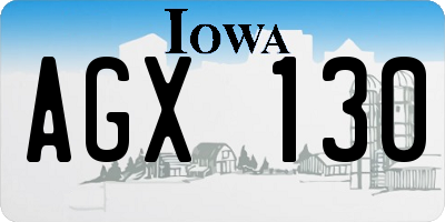 IA license plate AGX130
