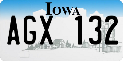 IA license plate AGX132