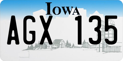 IA license plate AGX135