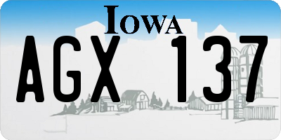 IA license plate AGX137