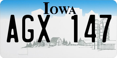 IA license plate AGX147