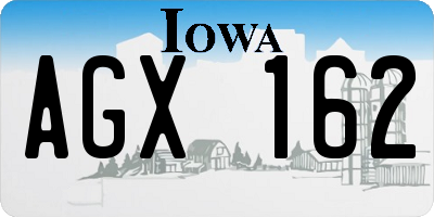 IA license plate AGX162