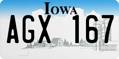 IA license plate AGX167