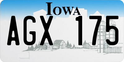 IA license plate AGX175