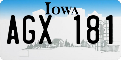 IA license plate AGX181