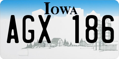 IA license plate AGX186