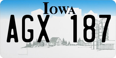 IA license plate AGX187