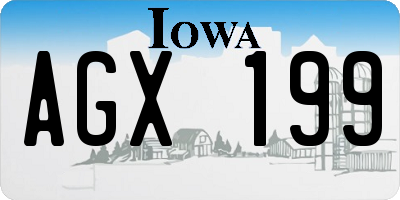 IA license plate AGX199