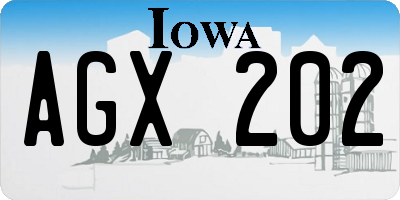IA license plate AGX202