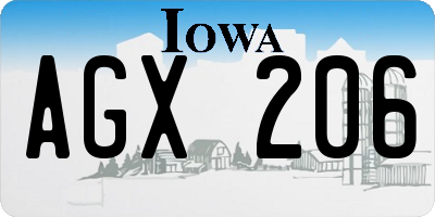 IA license plate AGX206