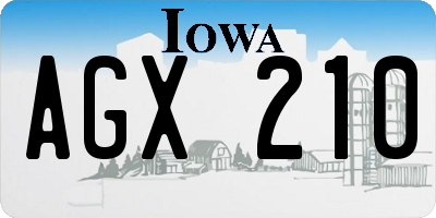 IA license plate AGX210