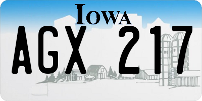 IA license plate AGX217
