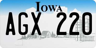 IA license plate AGX220