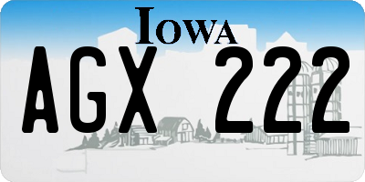 IA license plate AGX222