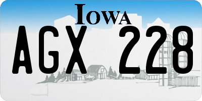 IA license plate AGX228