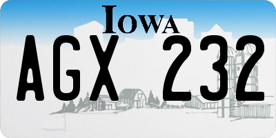 IA license plate AGX232