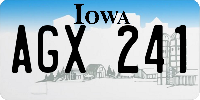 IA license plate AGX241