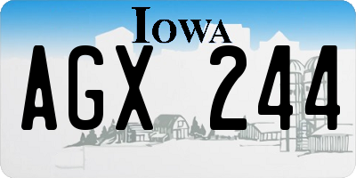 IA license plate AGX244