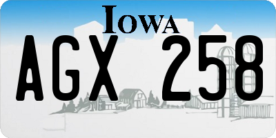 IA license plate AGX258