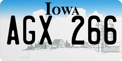 IA license plate AGX266