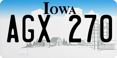 IA license plate AGX270