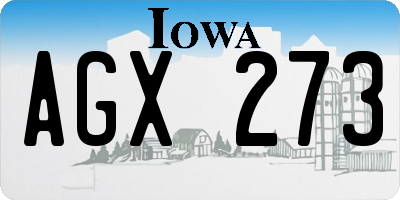 IA license plate AGX273