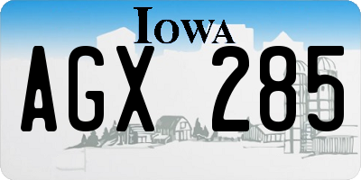 IA license plate AGX285