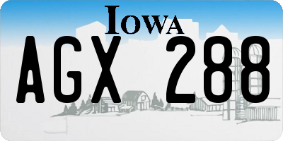 IA license plate AGX288