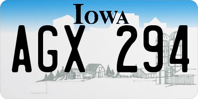 IA license plate AGX294