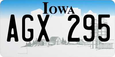 IA license plate AGX295