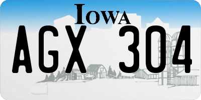 IA license plate AGX304