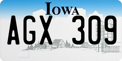 IA license plate AGX309