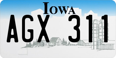 IA license plate AGX311