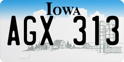 IA license plate AGX313
