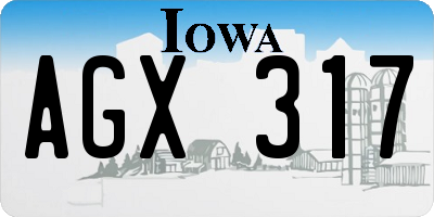 IA license plate AGX317
