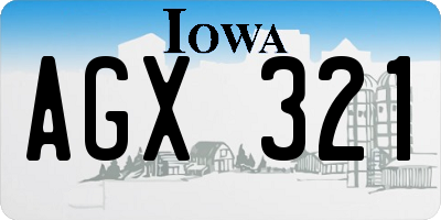 IA license plate AGX321