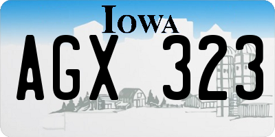 IA license plate AGX323