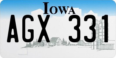 IA license plate AGX331